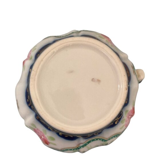 Antique Floral Miniature Creamer Pitcher With Gold Accents - Picture 5 of 7